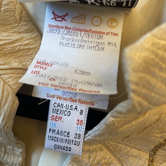 Joseph Ribkoff Womens 8 Trends Beaded Tan Blazer Jacket Old Money Derby Regal - Picture 10 of 14